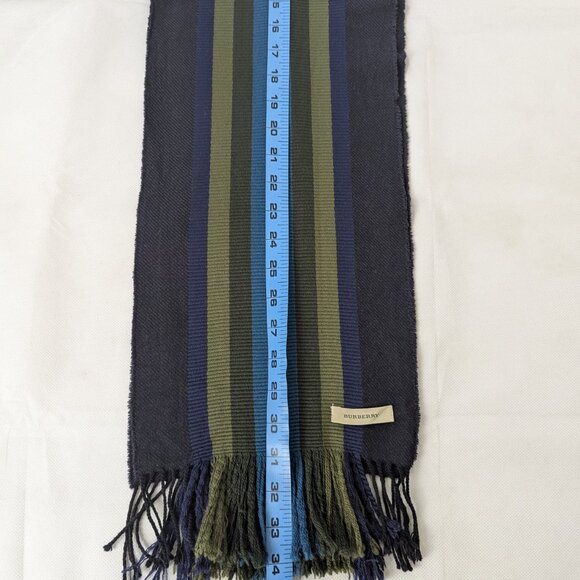 Burberry Solid Plaid Neck Warmer Multicolor Scarf Made In United Kingdom - Picture 6 of 8